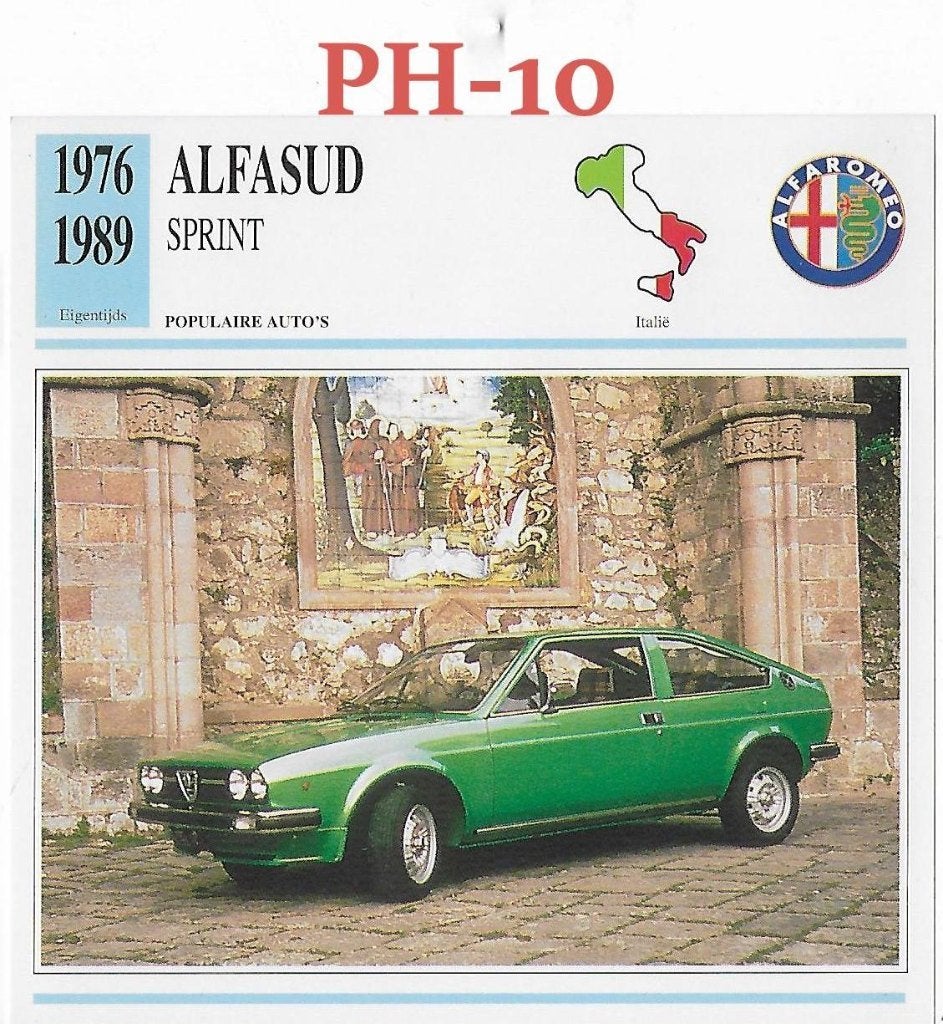 Ph10 Autokaart Alfasud Sprint ( 1976 - 1989 ), Ophalen of Verzenden, Zo goed als nieuw, Auto's