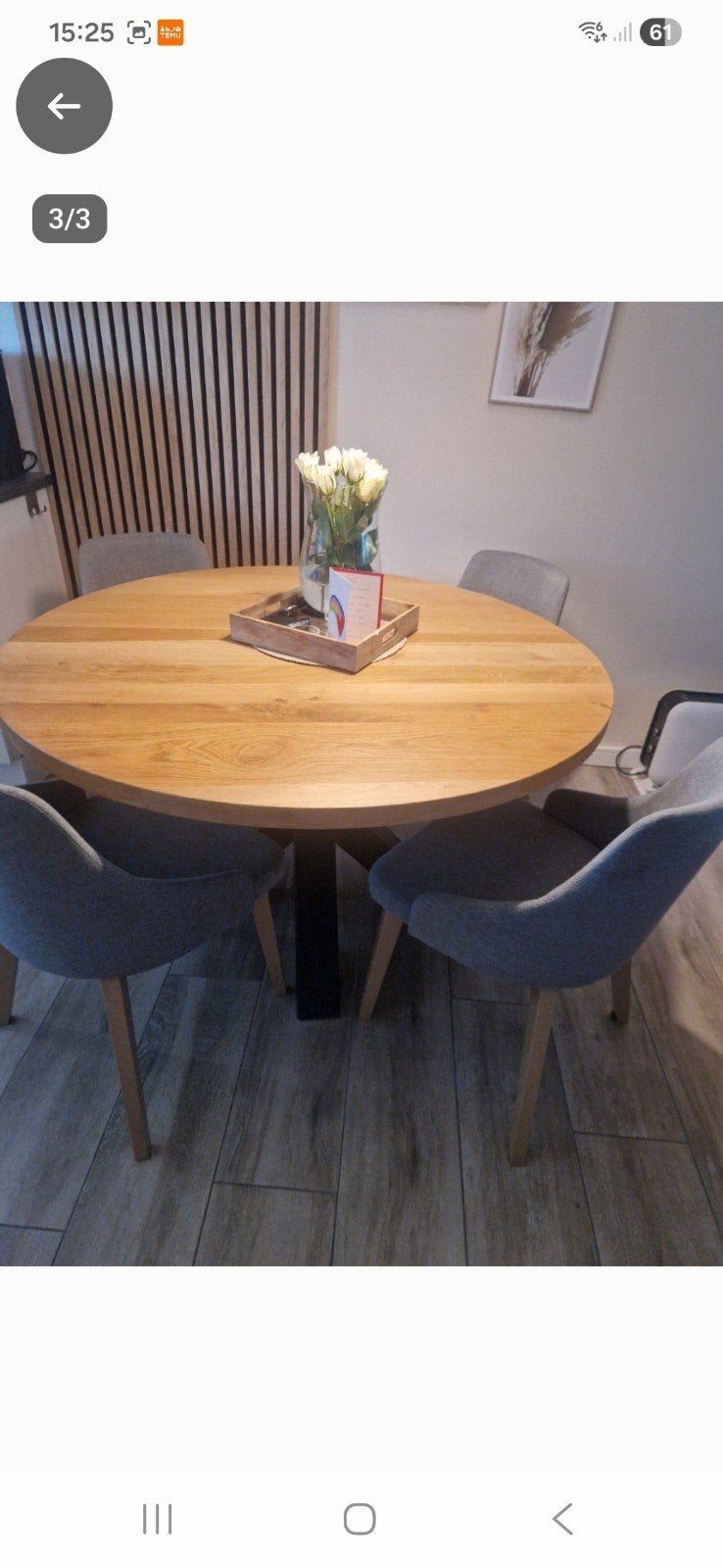4 stoelen te koop in goede staat  !, Ophalen, Gebruikt, Grijs, Vier