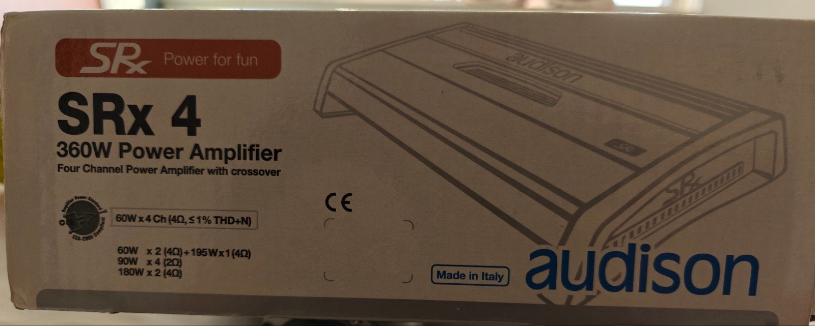 Audison SRx 4 360W versterker 12V car audio - Nieuw in doos, Overige merken, Overige systemen, Nieuw, Ophalen of Verzenden
