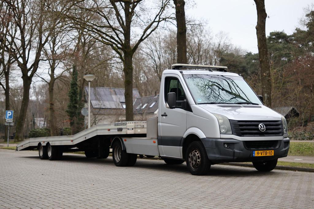 Volkswagen Crafter 46 2.0 TDI L2H1 DC BE truck met oplegger, Auto's, Bestelauto's, Euro 5, Gebruikt, 4 cilinders, Volkswagen