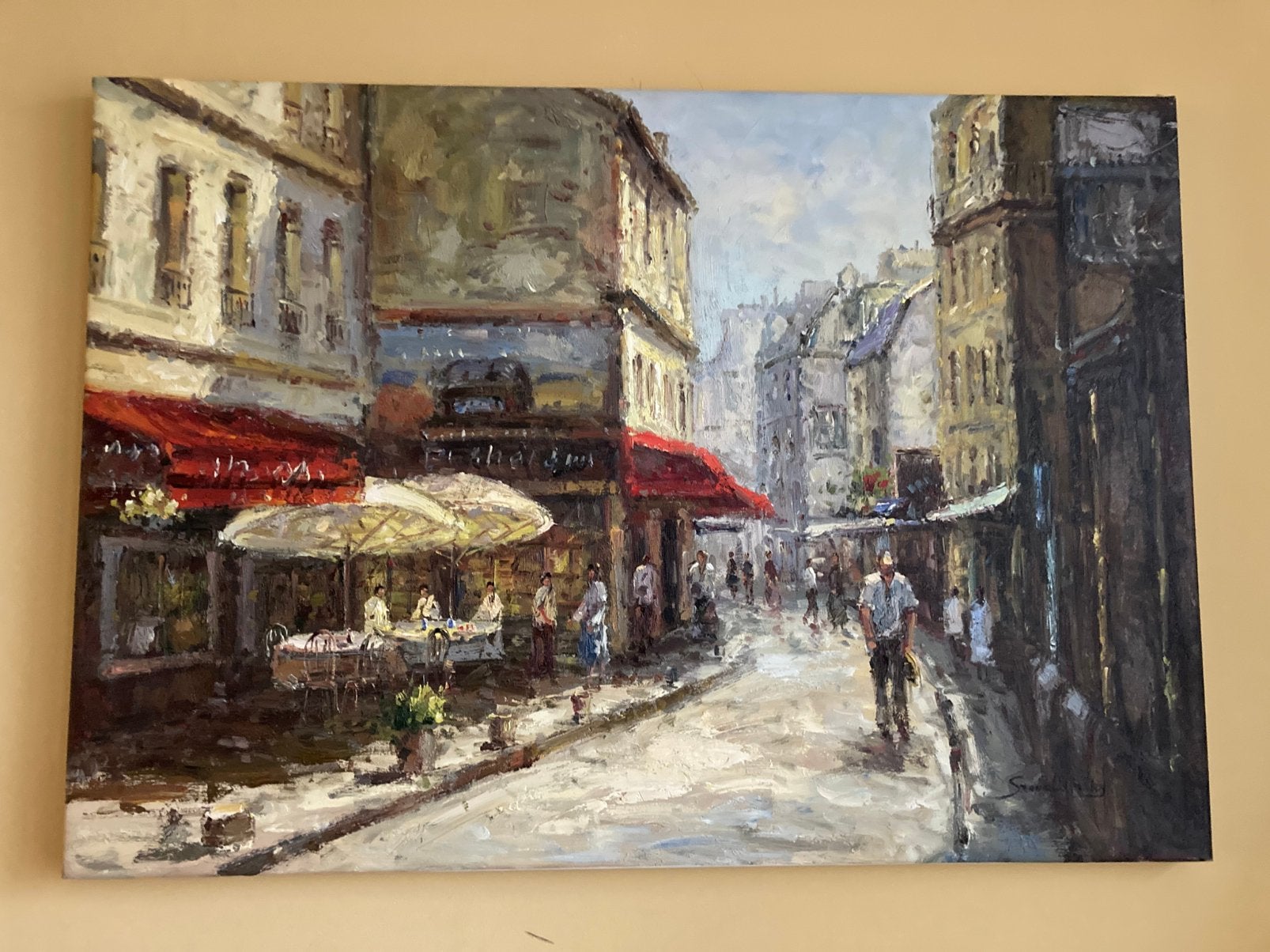 Mooi olieverfschilderij van Steve Winsky, Ophalen, Origineel werk, Doek, Impressionistisch