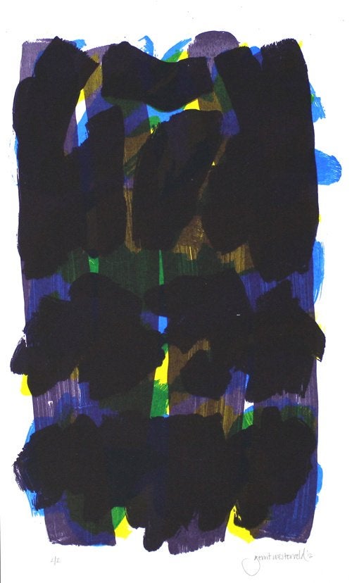Gerrit Westerveld Kleur Lithografie"Compositie Abstr" Ges Ge, Antiek en Kunst, Kunst | Litho's en Zeefdrukken, Abstract, Gesigneerd