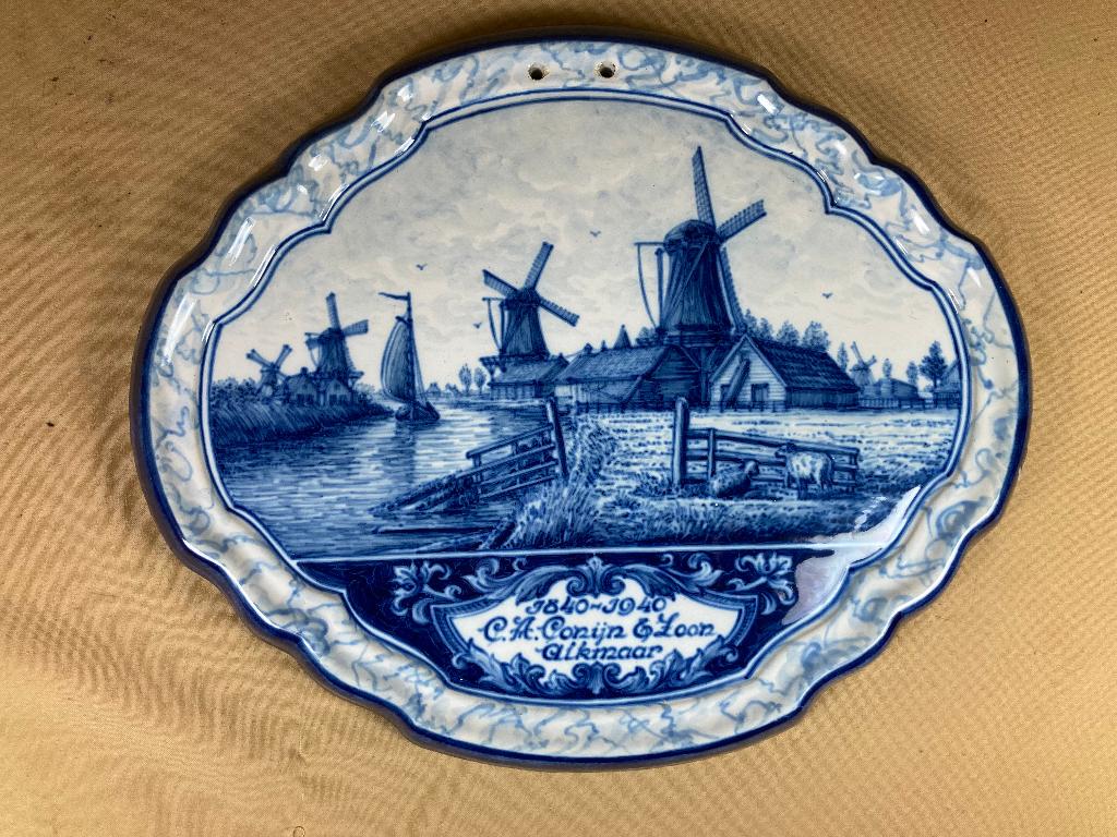 Makkum Tichelaar plaquette C.A. Conijn Alkmaar, Ophalen of Verzenden