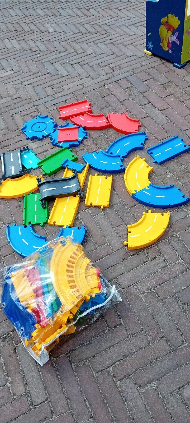 Mooie auto banen set met 2 verschillende soorten en auto's, Ophalen, Gebruikt