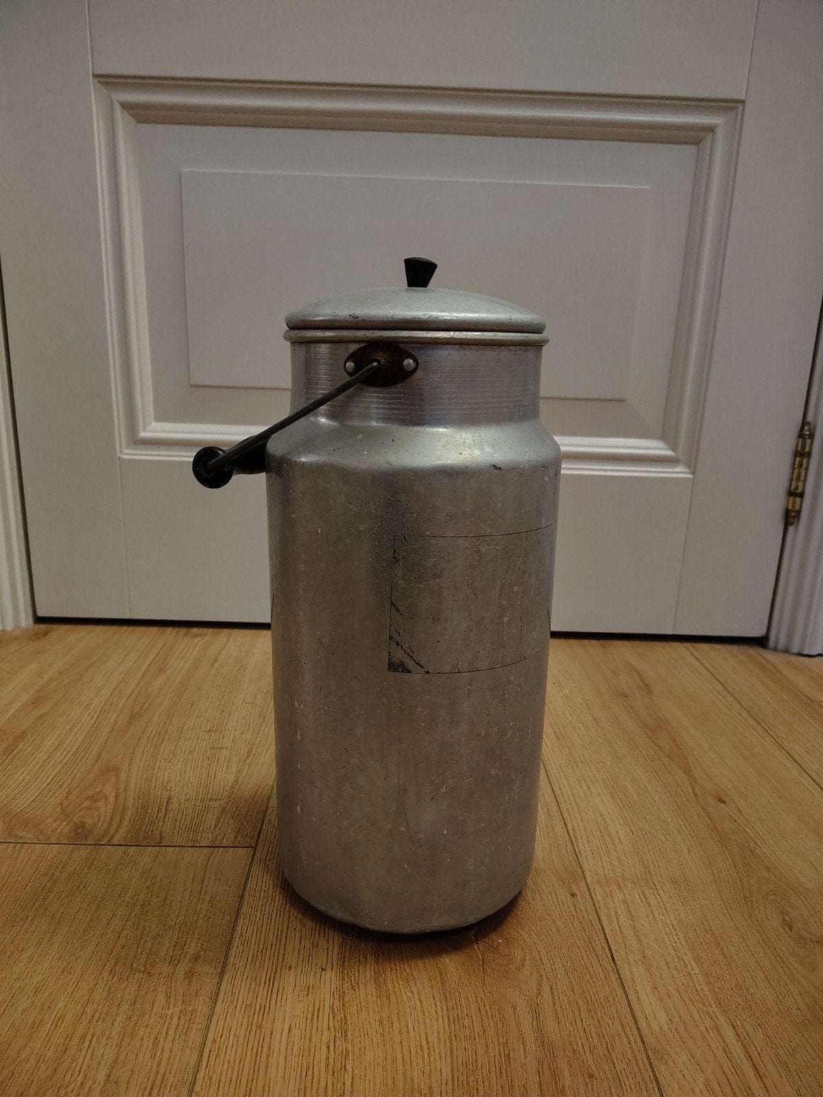 Oude aluminium melkbus, ca. 36 cm hoog, Ophalen of Verzenden