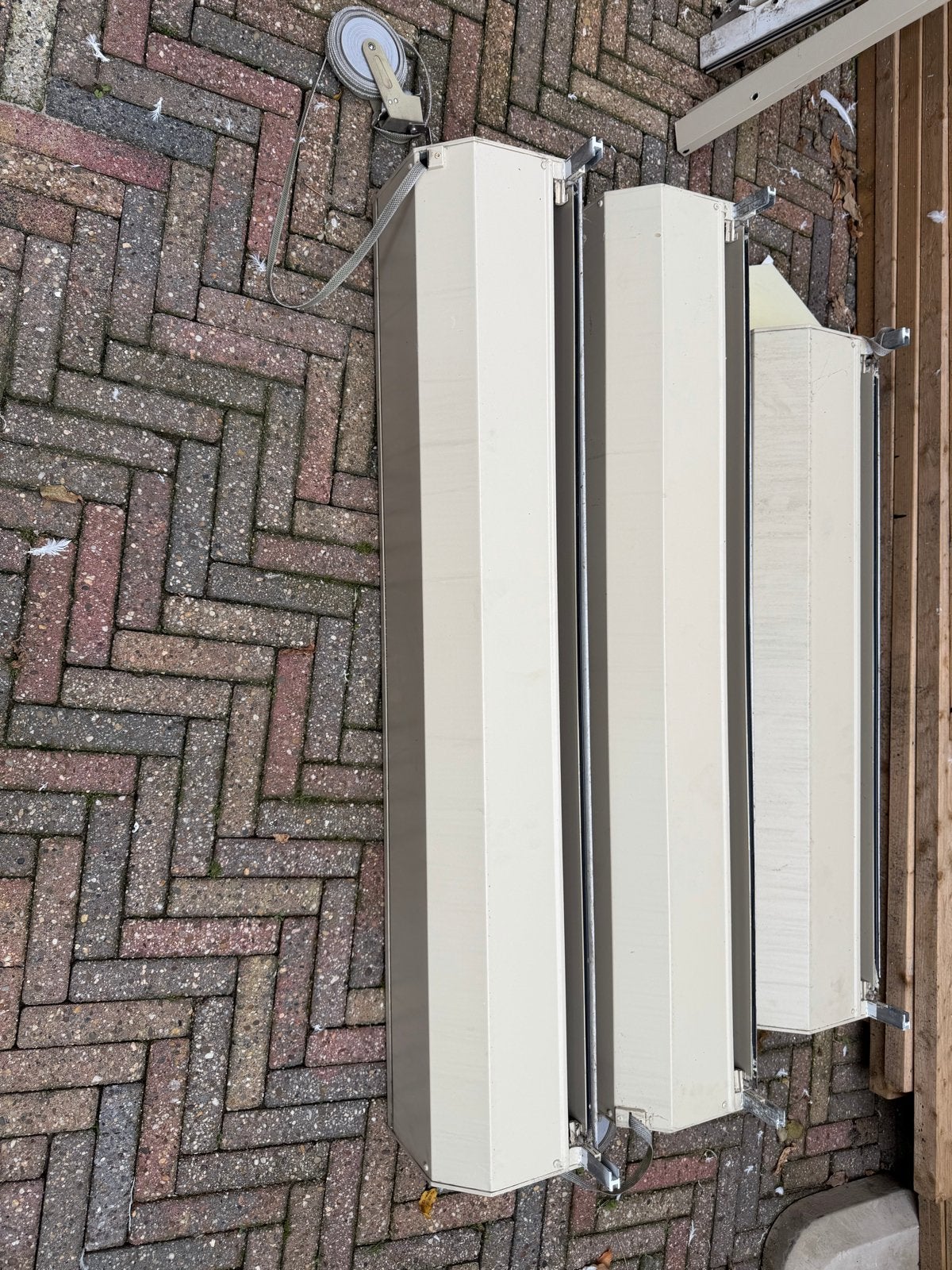 3 nette rolluiken, handbediend, Ophalen of Verzenden, Gebruikt, 100 tot 150 cm, 150 tot 200 cm