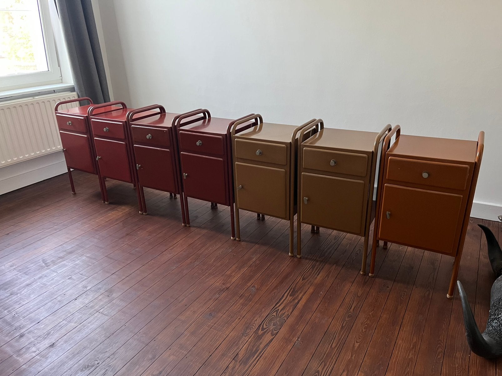 Industrieel design , nachtkastje, vintage, Ophalen, Zo goed als nieuw, Metaal of Aluminium, Minder dan 45 cm