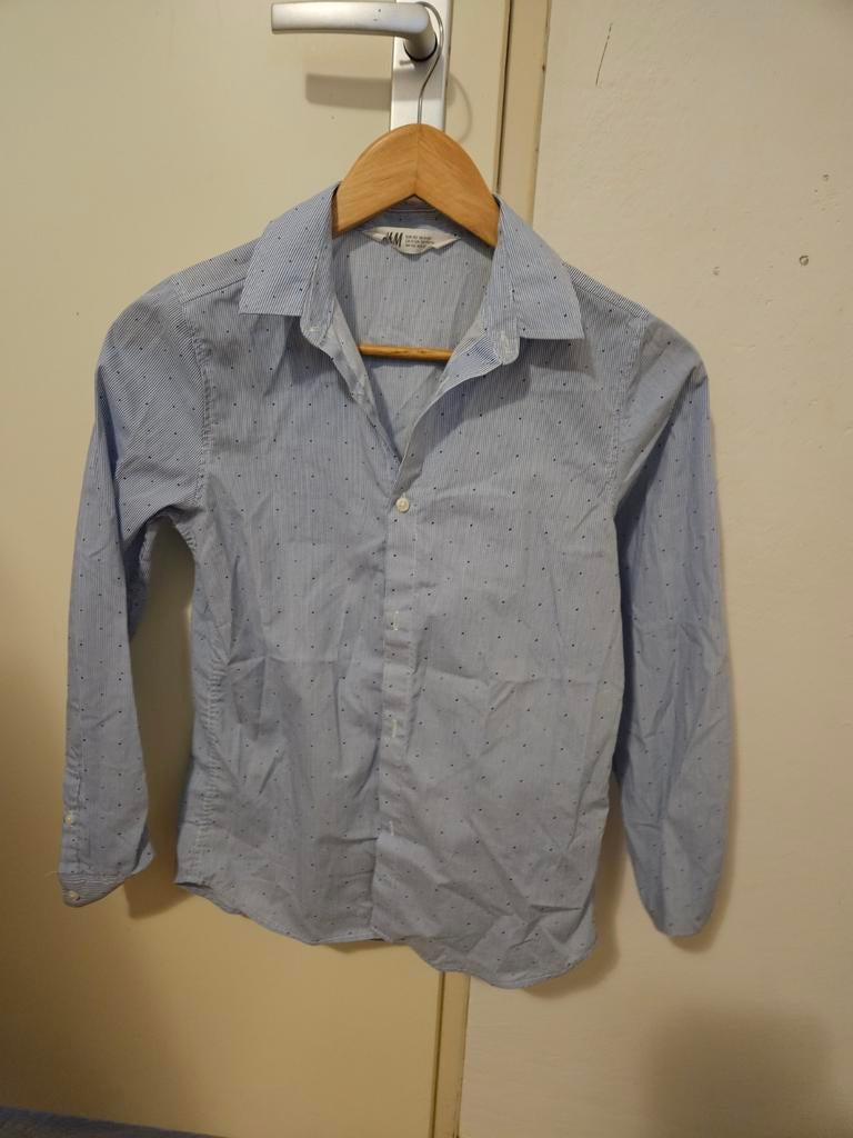 H&M lichtblauwe overhemd maat 152, Ophalen, Zo goed als nieuw, Jongen