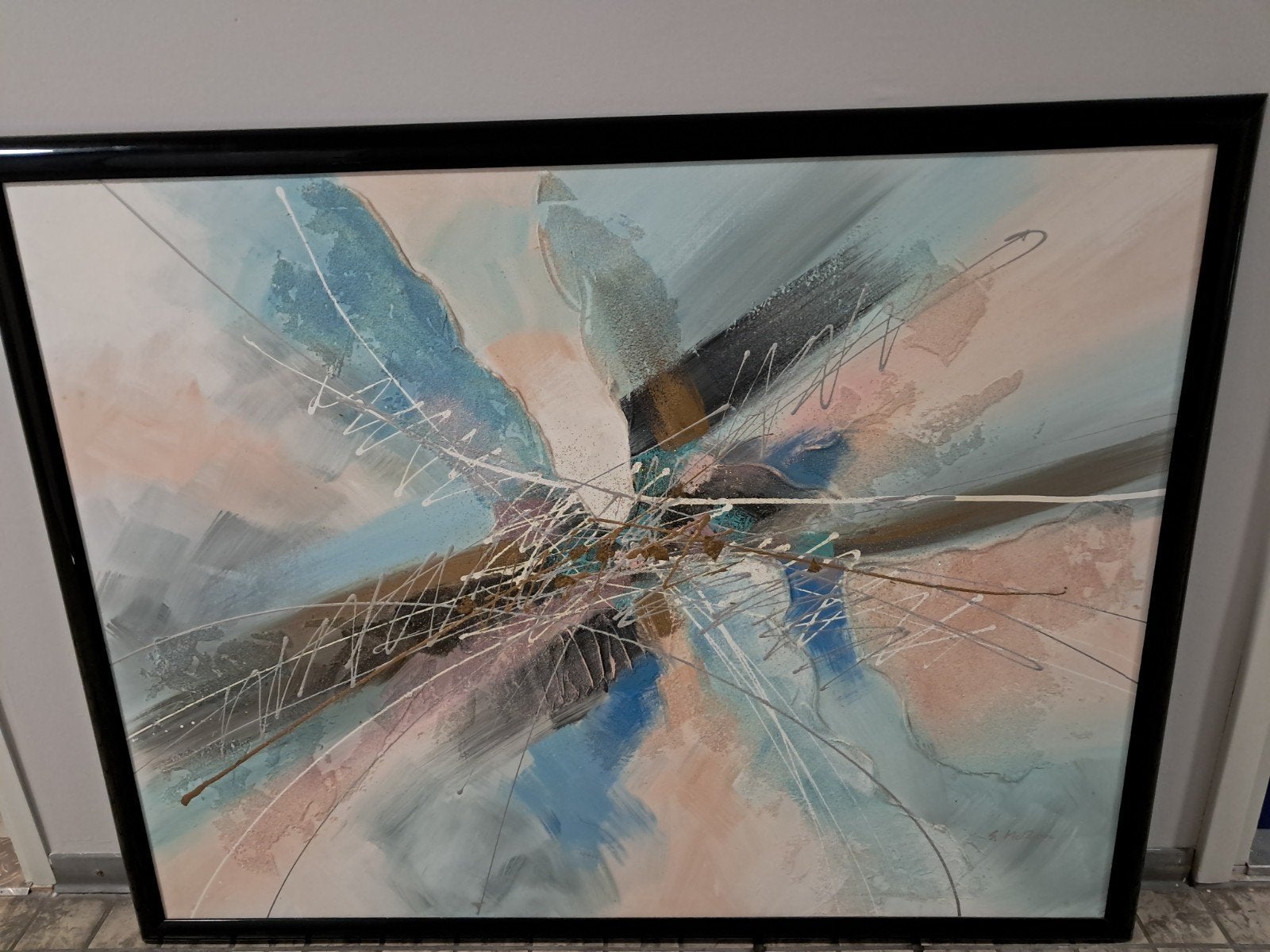 Heel mooi groot canvas schilderij., Ophalen, Zo goed als nieuw, 125 cm of meer, Schilderij