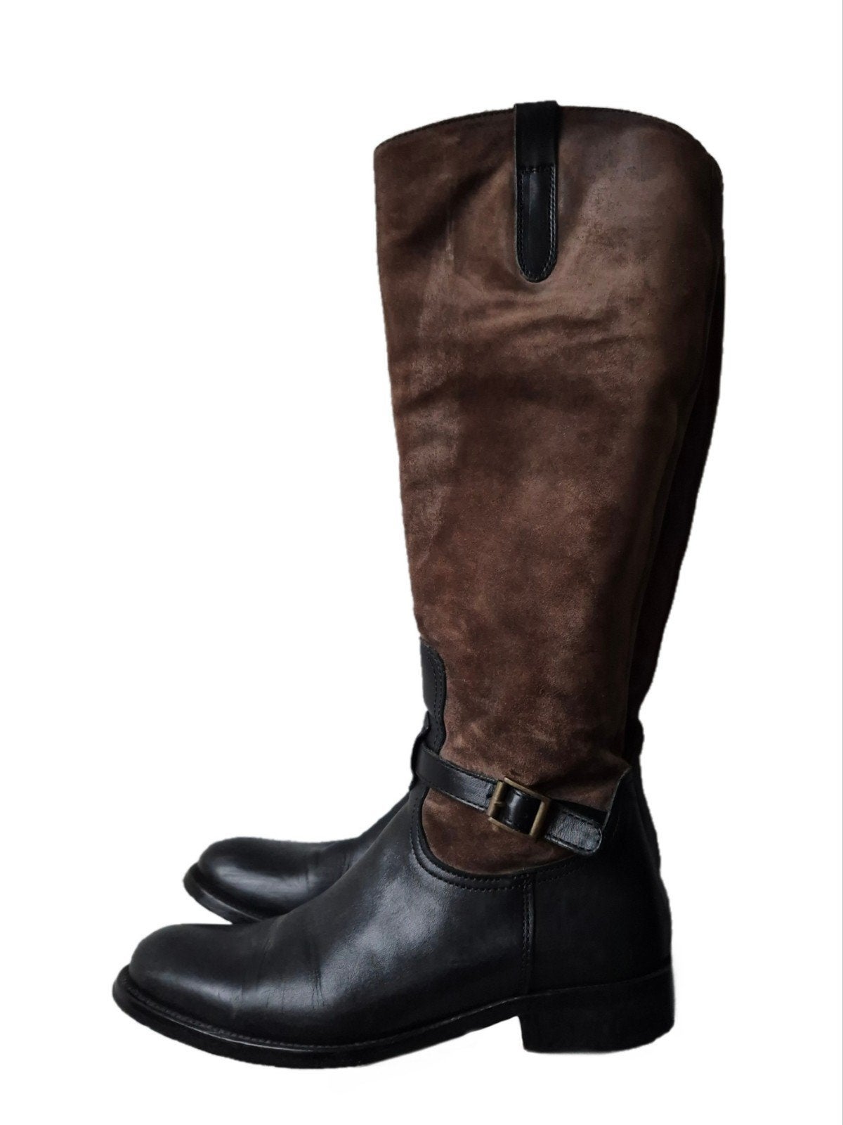 Vintage leren laarzen, riding boots stijl, Hoge laarzen, Bruin, Ophalen of Verzenden, Zo goed als nieuw