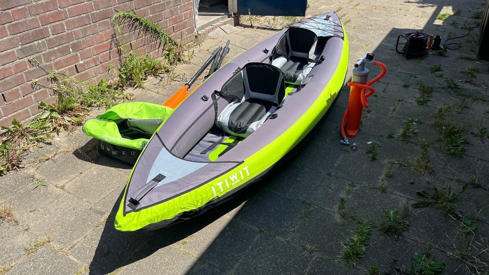 Opblaasbare Kayak ITIWIT 2, Watersport en Boten, Ophalen, Zo goed als nieuw, Twee personen, Kajak