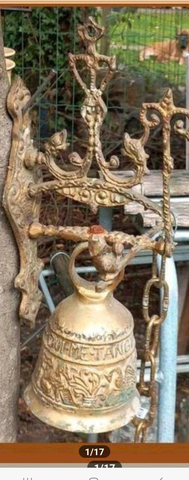 Antieke Bronzen Kloosterbel, Deurbel, Voorgevel Deurbel, Antiek en Kunst, Ophalen of Verzenden, Brons