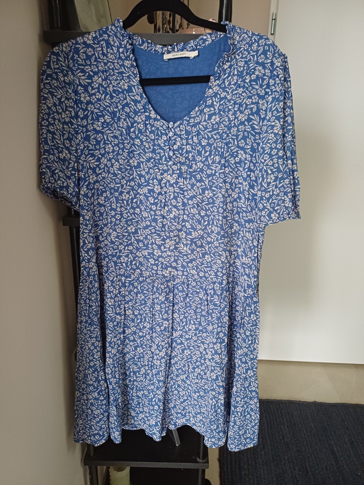 Sissy-Boy blauwe jurk met bloemenprint, maat S, Kleding | Dames, Blauw, Sissy-Boy, Ophalen of Verzenden, Zo goed als nieuw