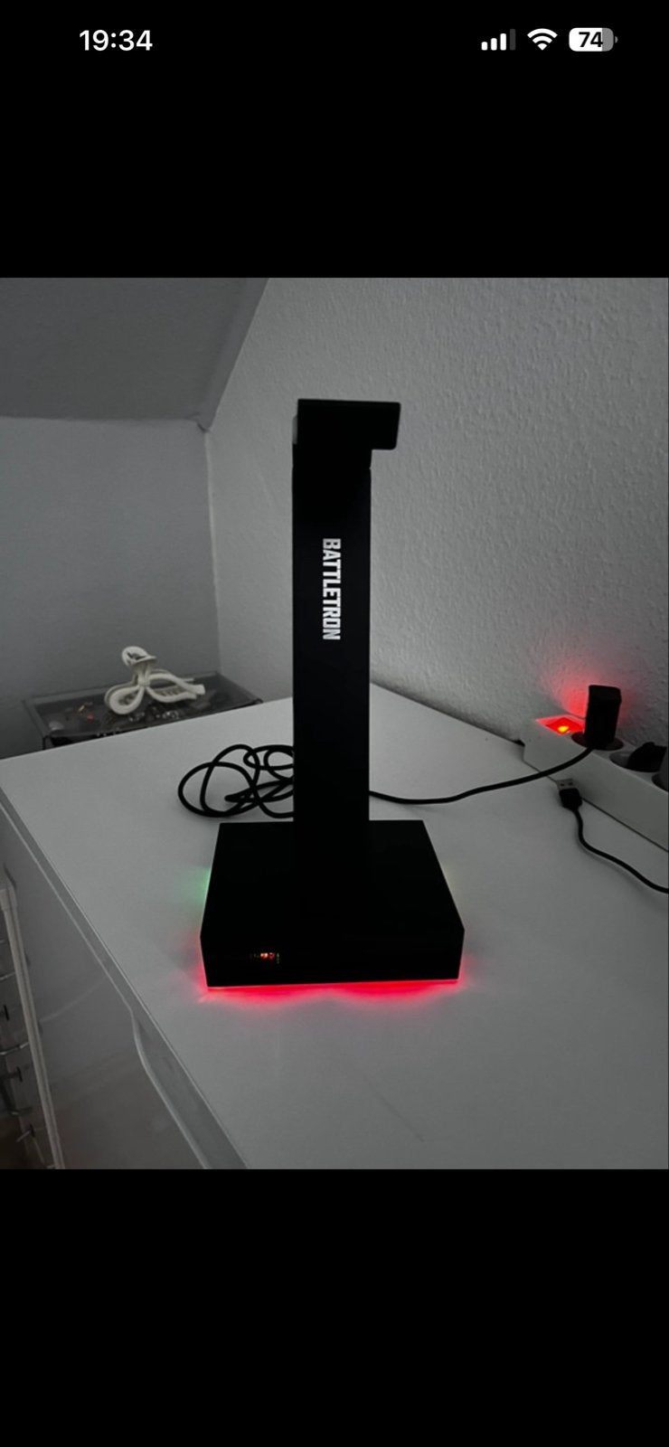 Battletron Headset Stand met RGB Verlichting, Overige typen, Zo goed als nieuw, Zwart, Ophalen