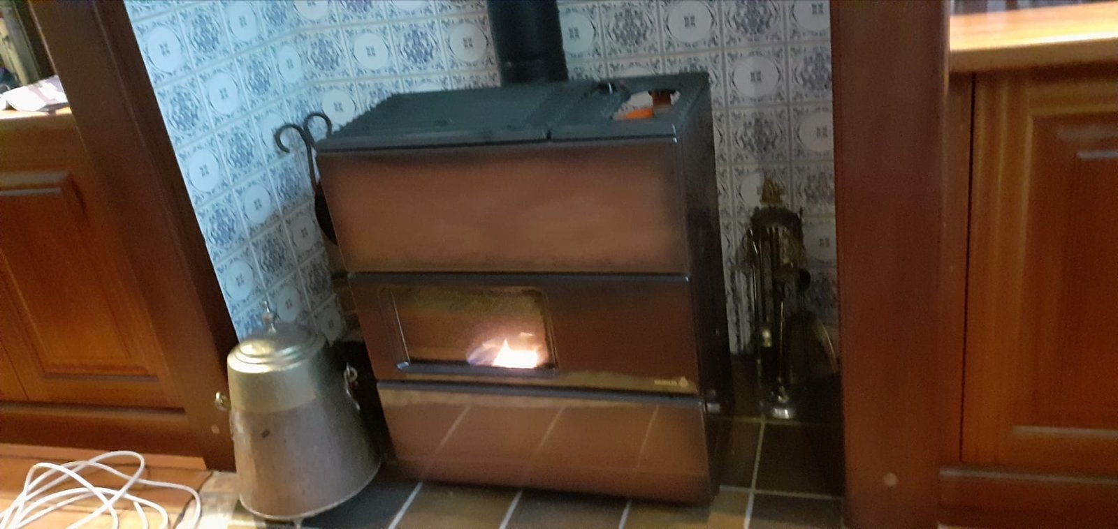 Oliekachel Wamsler OS 4/5 Vario 5 kW met afvoer, Huis en Inrichting, Oliekachel, Gebruikt, Overige brandstoffen, Ophalen of Verzenden