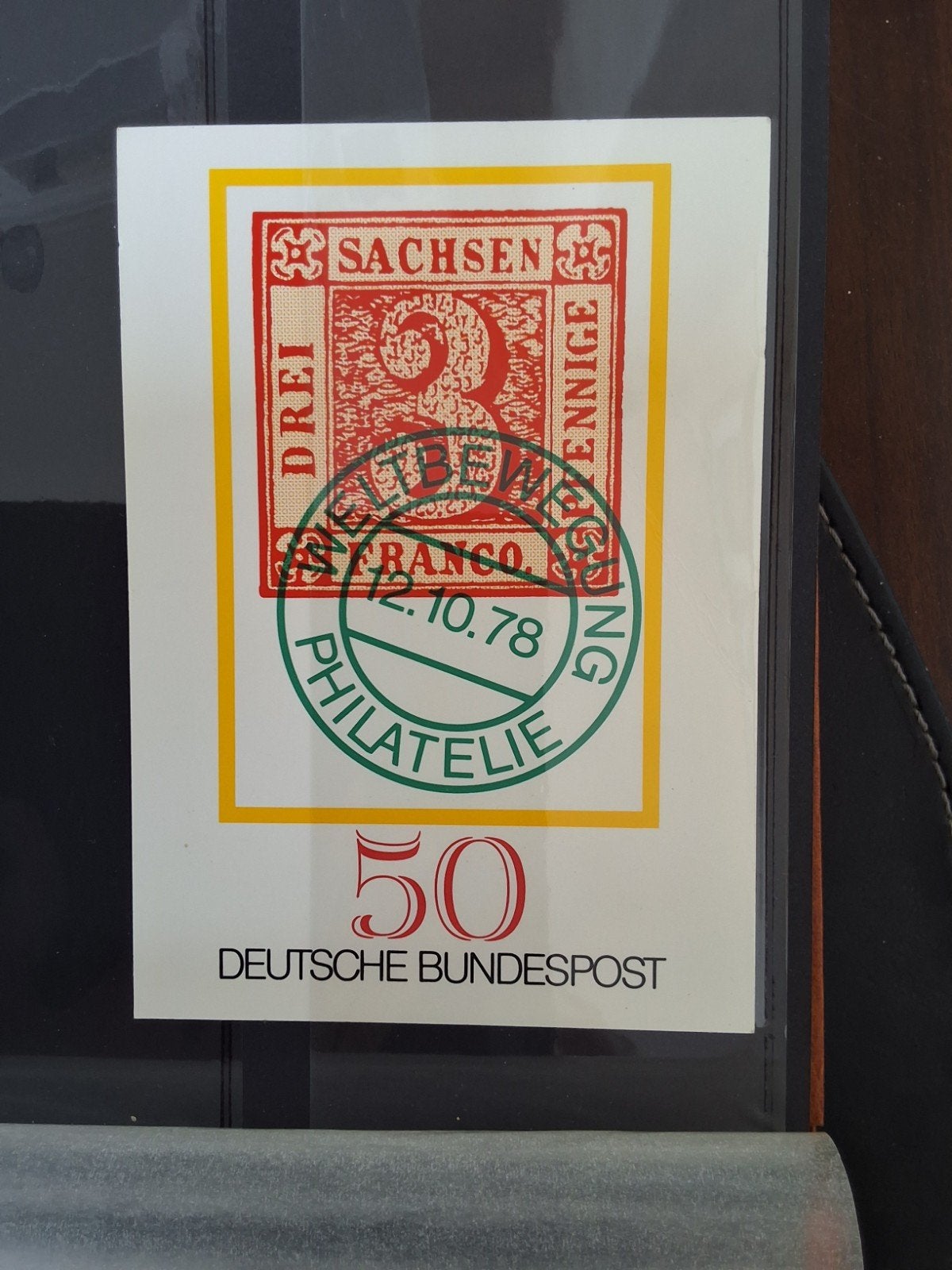 Duitse Bundespost 50 jaar Philatelie gestempeld - briefkaart, Ophalen of Verzenden, Gestempeld