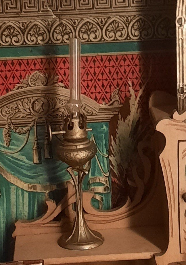 Antieke Poppenhuis Olielamp, Verzenden, Gebruikt, Poppenhuis