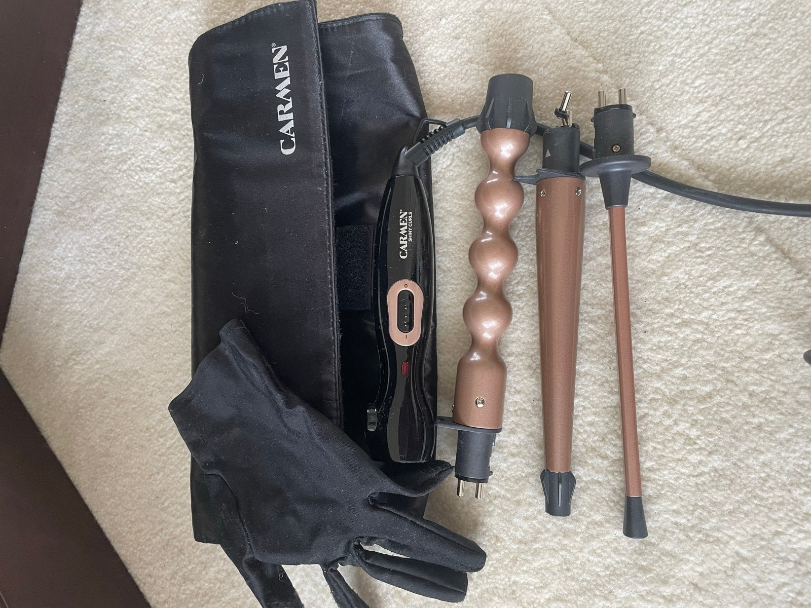 Carmen Krultang Set met 3 Opzetstukken en Handschoen, Ophalen, Nieuw, Krultang of Stijltang