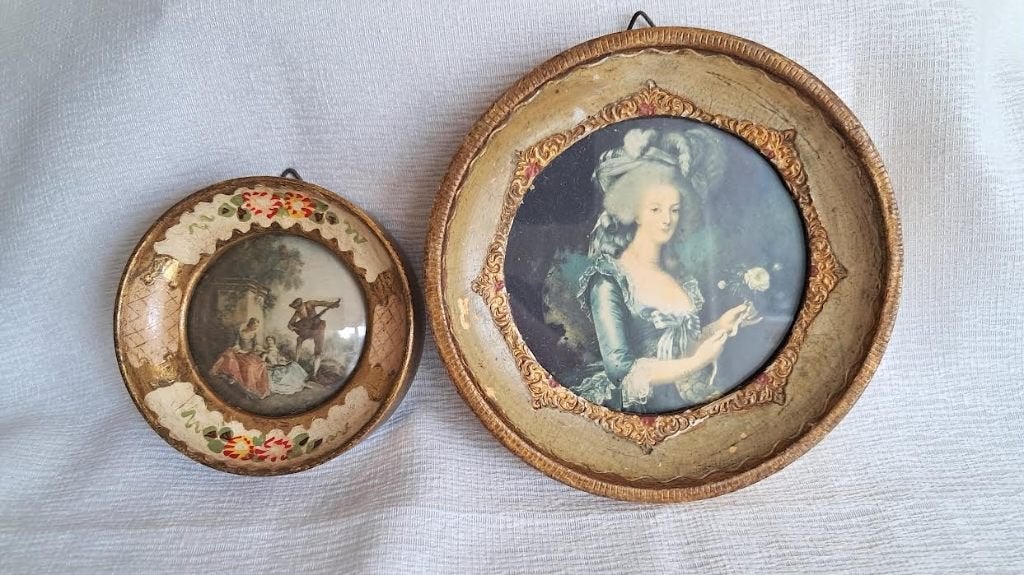 Florentijns miniatuurschilderijtje Marie-Antoinette Florence, Antiek en Kunst, Curiosa en Brocante, Ophalen of Verzenden