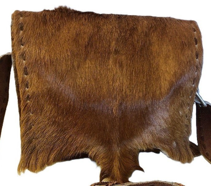 Vintage leren schoudertas - jager outdoor - cowboy tas bruin, Ophalen of Verzenden, Zo goed als nieuw, Bruin, Leer