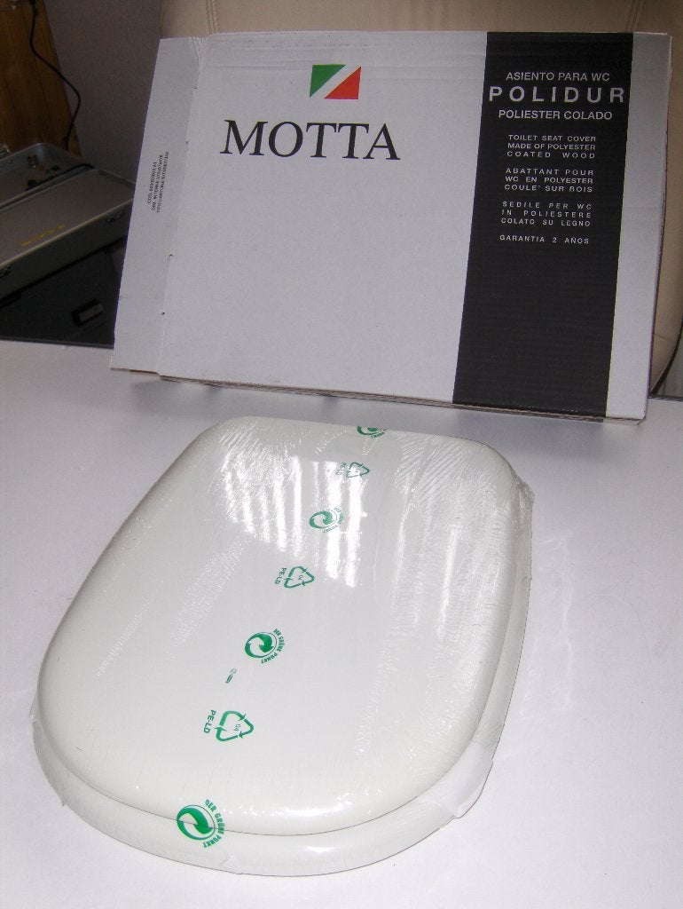 WC bril - MOTTA houten zitting met kunststof coating (#601), Huis en Inrichting, Ophalen of Verzenden, Nieuw, Wit