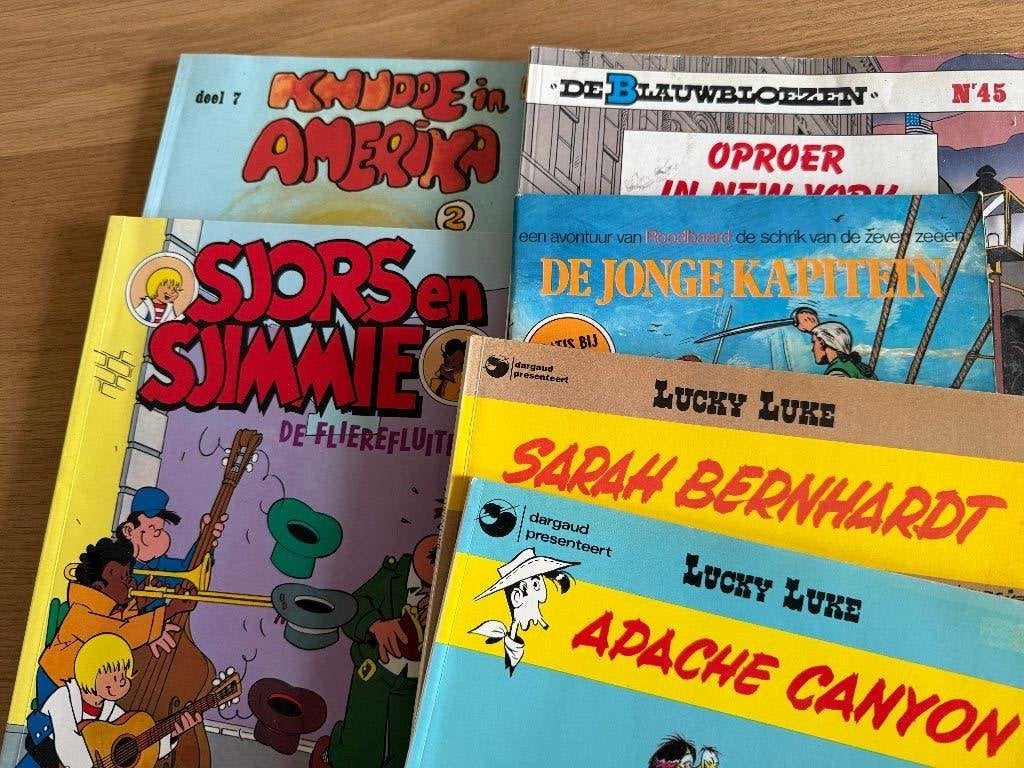 Stripboek Lucky Luke, Sjors en Sjimmi, Eén stripboek, Ophalen, Gelezen