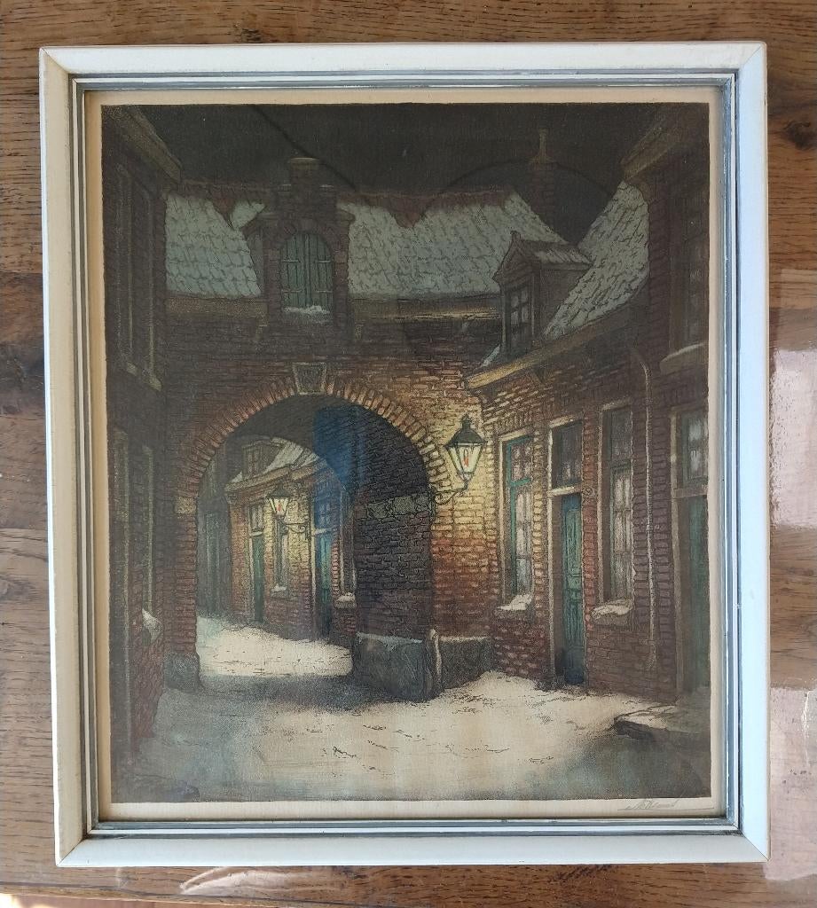 Ets print van A. van Hemert, Antiek en Kunst, Kunst | Etsen en Gravures, Ophalen of Verzenden