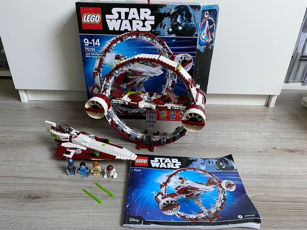 Lego Star Wars 75191 Jedi Starfighter with Hyperdrive, Ophalen of Verzenden, Zo goed als nieuw, Complete set, Lego
