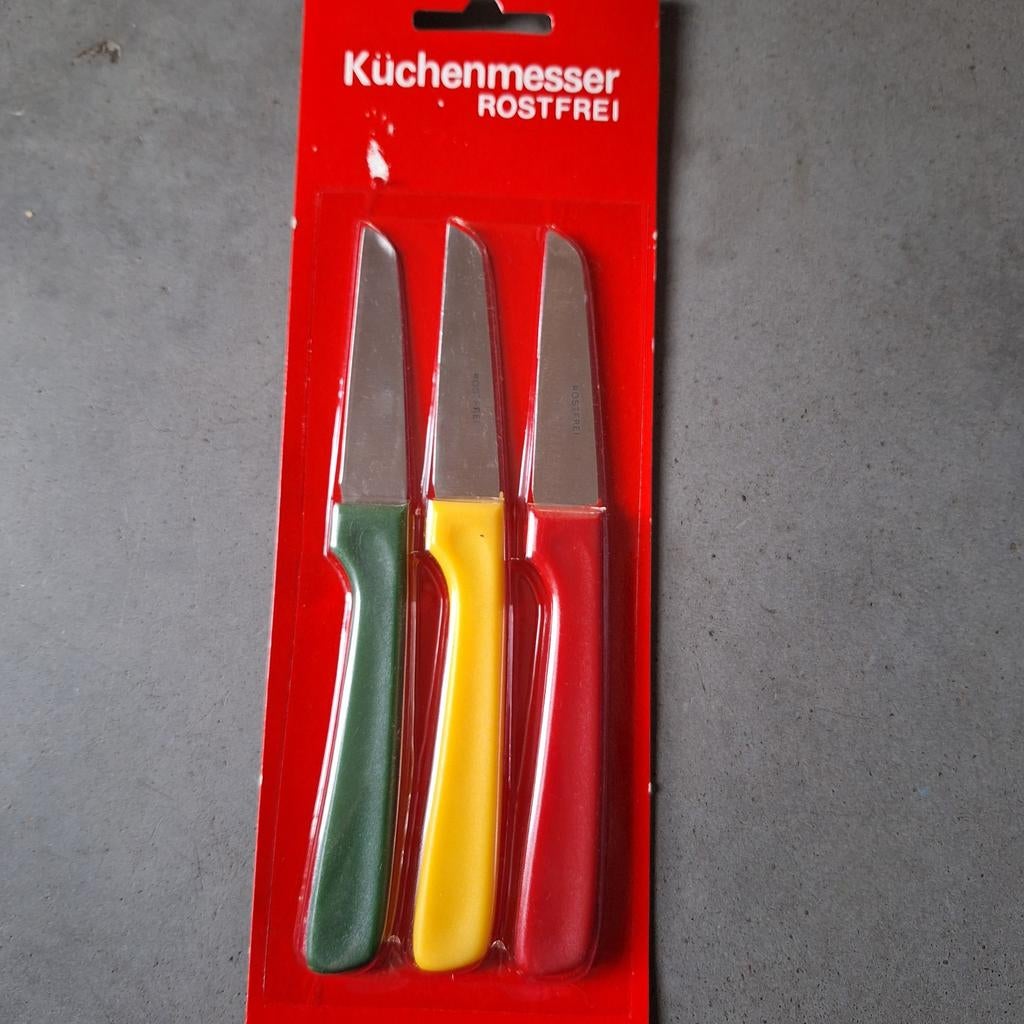 Keukenmessen 3stuks schilmesjes NIEUW in verpakking, Nieuw, Ophalen of Verzenden, Rvs of Chroom, Vaatwasserbestendig