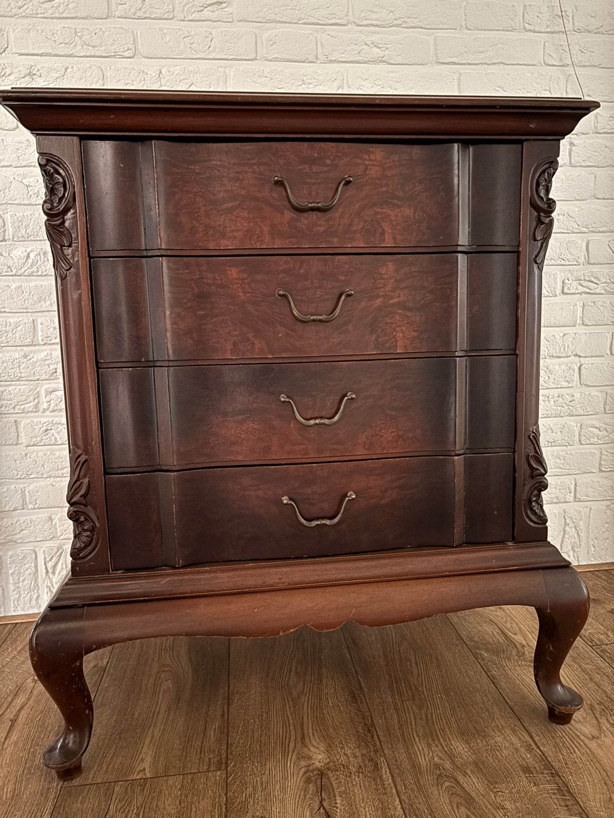 Mahonie houten ladekastje, Huis en Inrichting, Kasten | Ladekasten, Ophalen, Gebruikt, Klassiek, 50 tot 100 cm