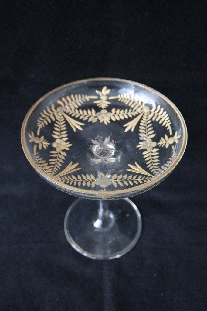 Antiek Art Nouveau Josephinenhutte kristallen tazza c 1910, Antiek en Kunst, Ophalen of Verzenden