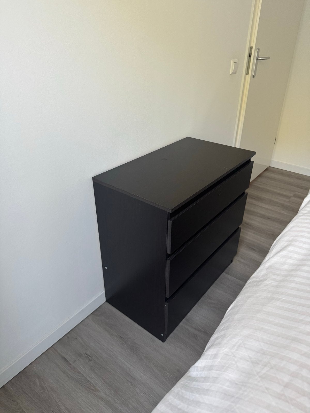 Ikea Malm ladekast - Zwart, 3 laden, Ophalen, Gebruikt, 50 tot 100 cm, 3 of 4 laden