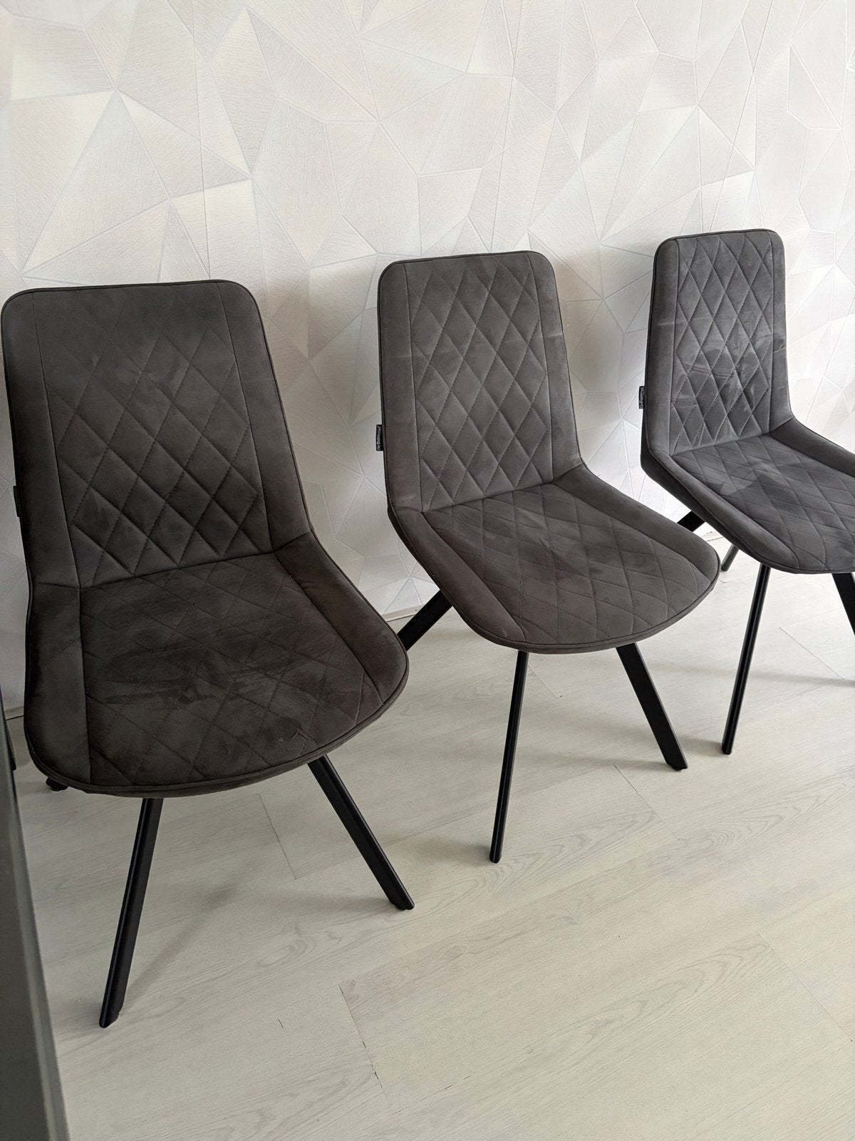 Set van 3 deBommel eetkamerstoelen, Gebruikt, Drie, Ophalen of Verzenden, Stof
