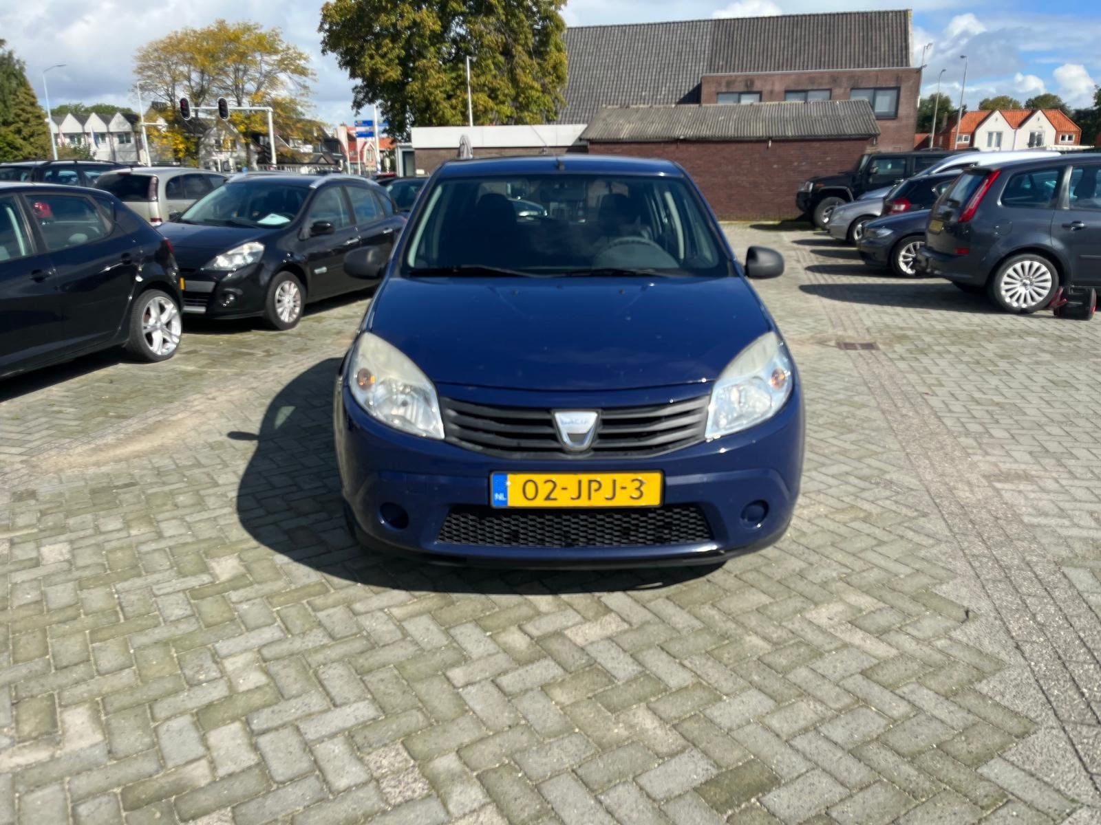 Dacia Sandero 1.2 Ambiance airco cv radio/cd (bj 2009), Auto's, Voorwielaandrijving, Stof, Gebruikt, Blauw