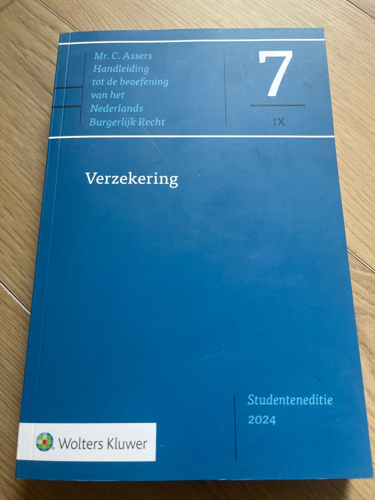 Asser-serie 7 IX Verzekering Studenteneditie 2024, Boeken, Ophalen of Verzenden, Gamma, Nieuw, WO
