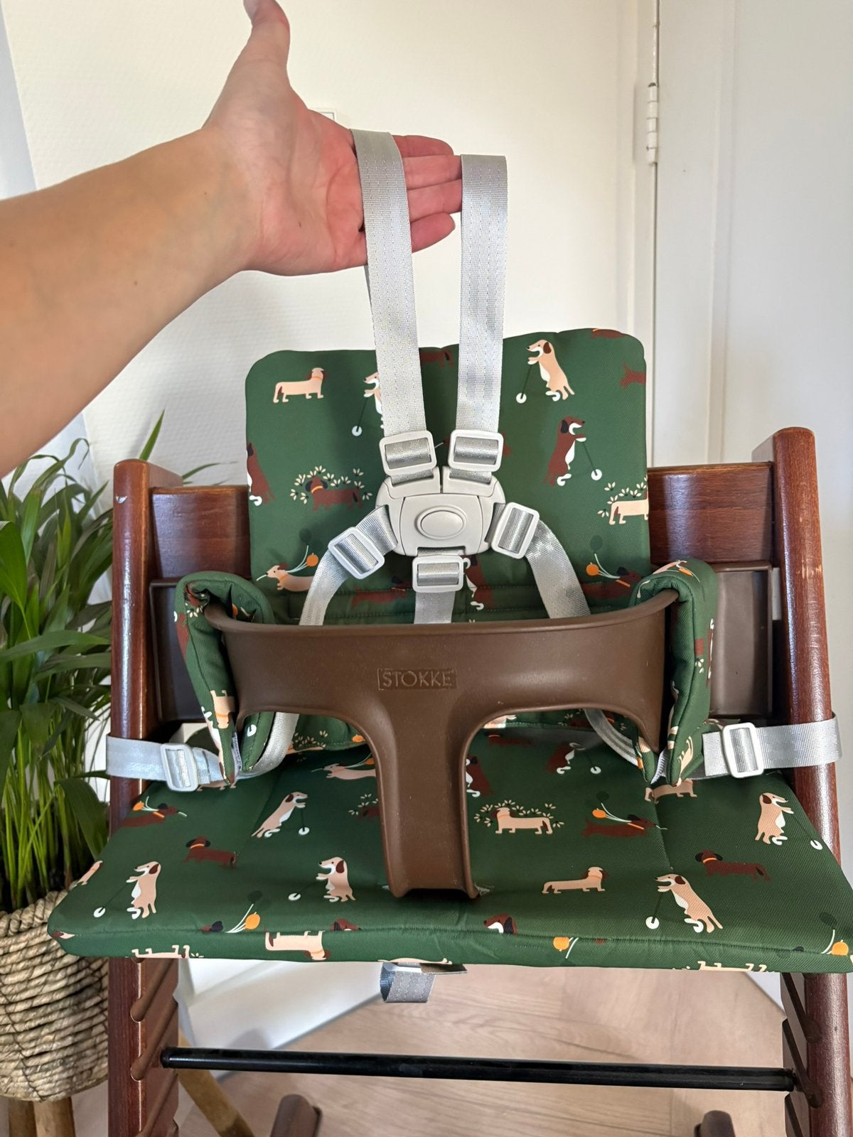 Nieuw! Grijs Harnas tuigje voor de Stokke Tripp Trapp, Nieuw, Ophalen of Verzenden, ., Aanschuifbaar