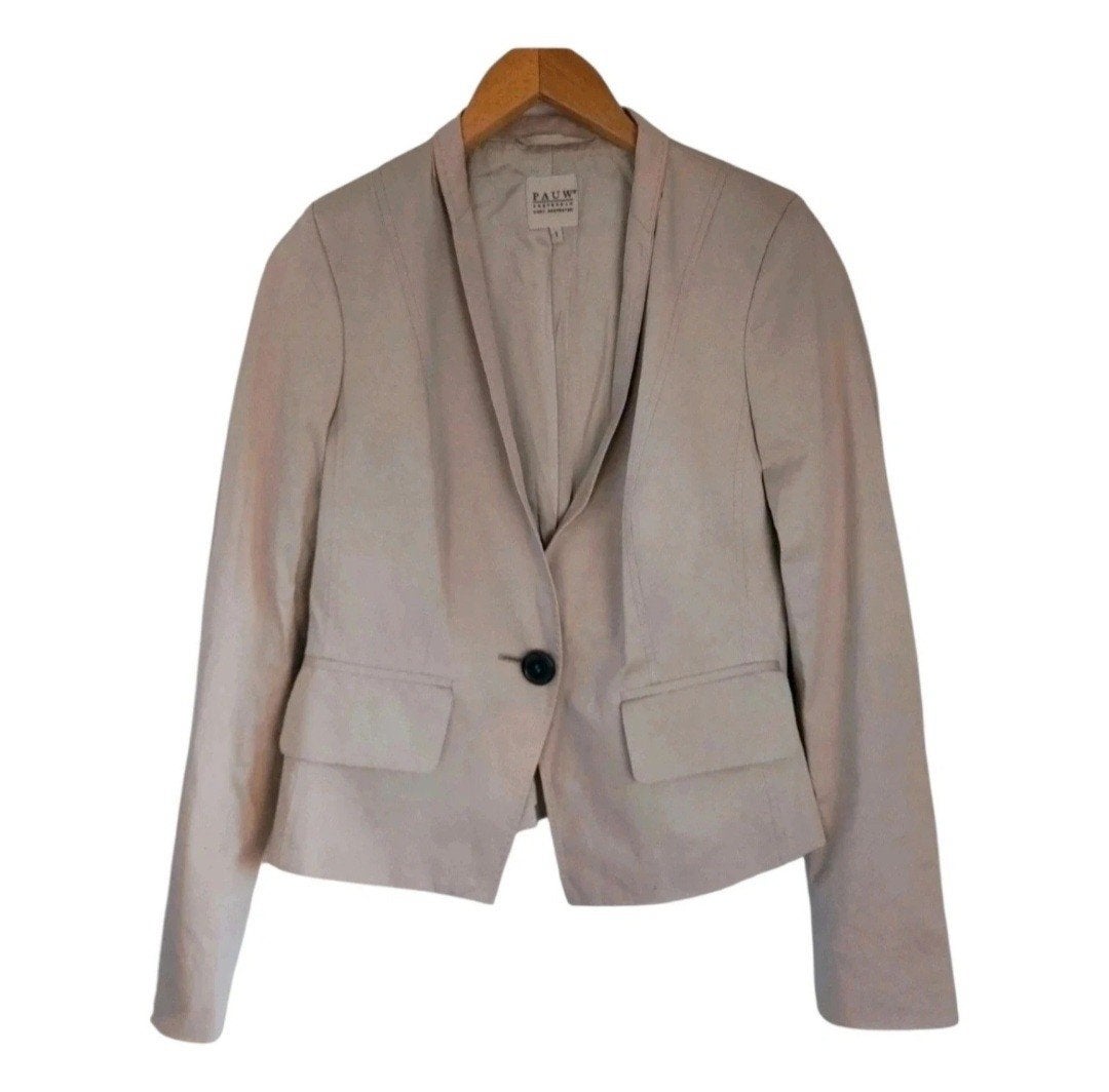 Pauw Amsterdam Beige Blazer Maat 36, Verzenden, Beige, Zo goed als nieuw, Jasje