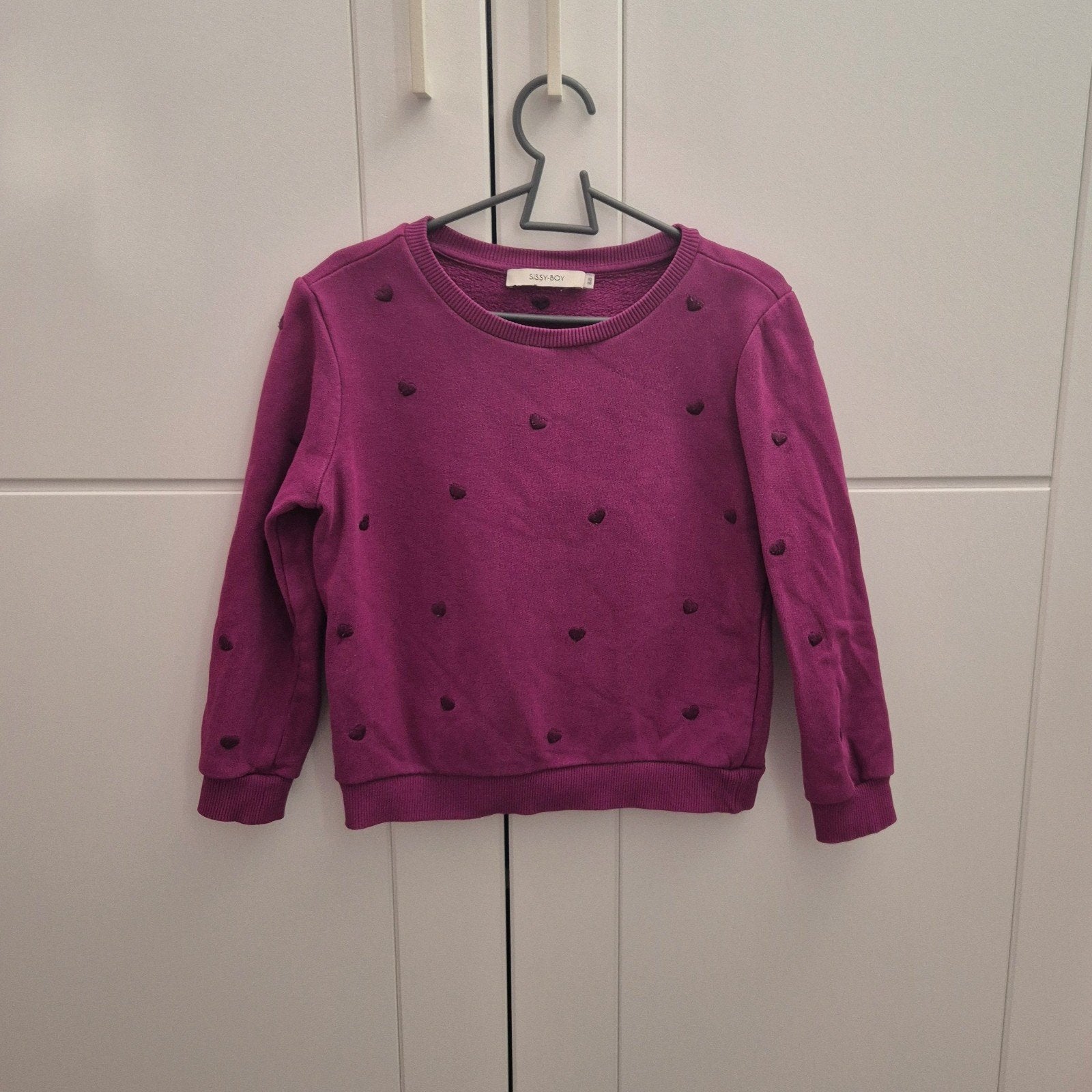 Sissy-boy sweater trui longsleeve paars hartjes mt 110/116, Ophalen of Verzenden, Zo goed als nieuw, Meisje, Trui of Vest