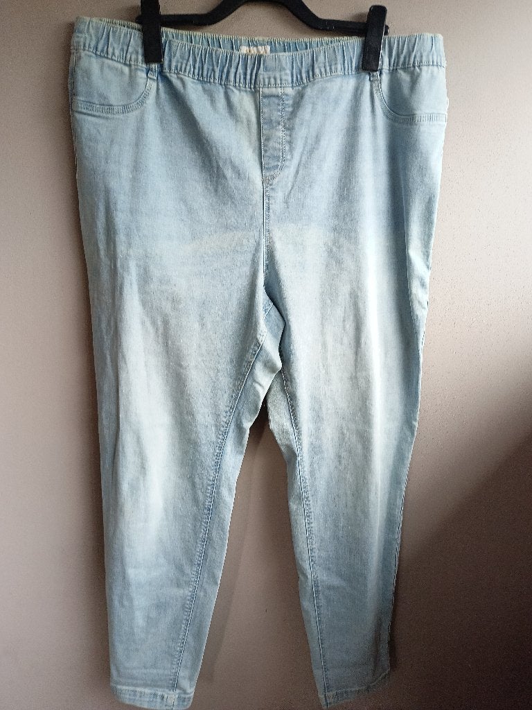Lichtblauwe jeans tregging van MS Mode, maat 54, Blauw, Overige jeansmaten, Ophalen of Verzenden, Zo goed als nieuw