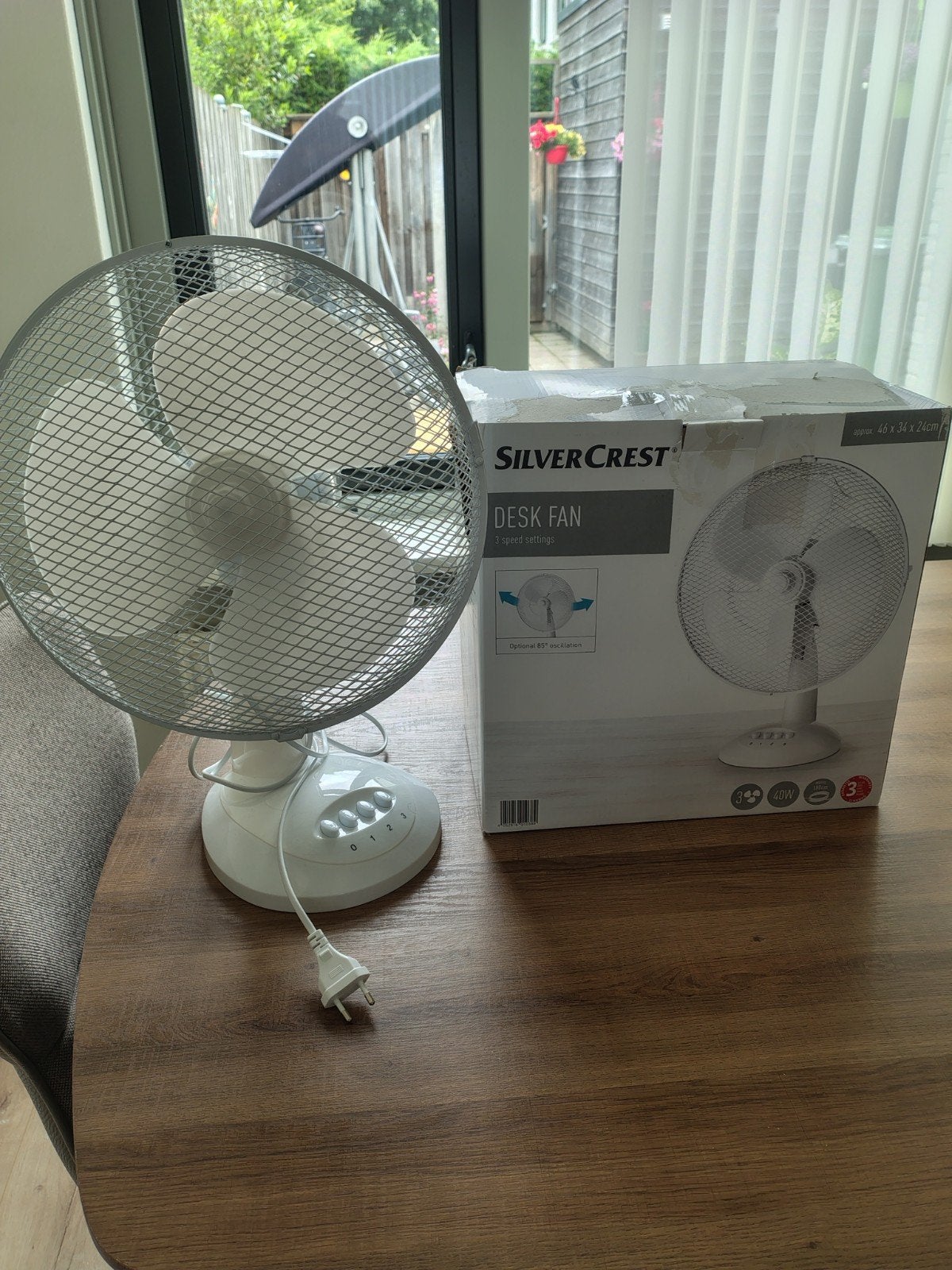 SilverCrest Tafelventilator (Desk Fan) - Zo goed als nieuw, Witgoed en Apparatuur, Ventilatoren, Ophalen of Verzenden, Zo goed als nieuw
