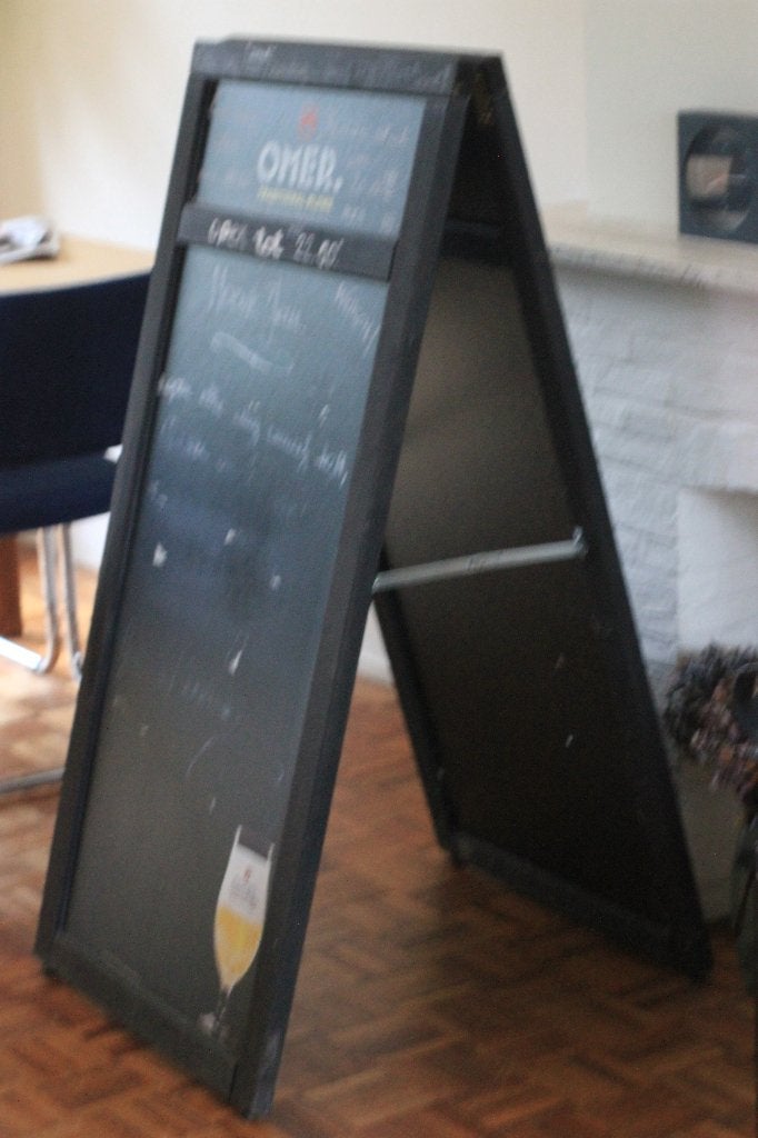 OMER BIER HOUTEN STOEPSIGNBORD, Ophalen of Verzenden, Reclamebord, Plaat of Schild, Overige merken