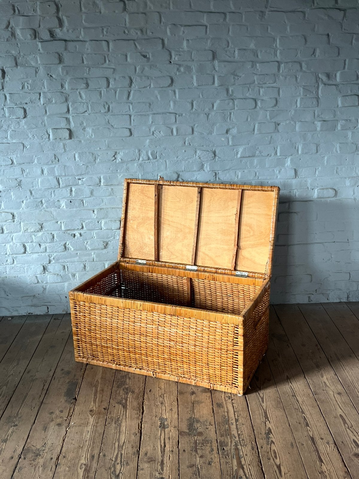 Grote rotan dekenkist / opbergkist mand kist deksel, Huis en Inrichting, Woonaccessoires | Kisten, Ophalen, 50 tot 100 cm, Minder dan 50 cm