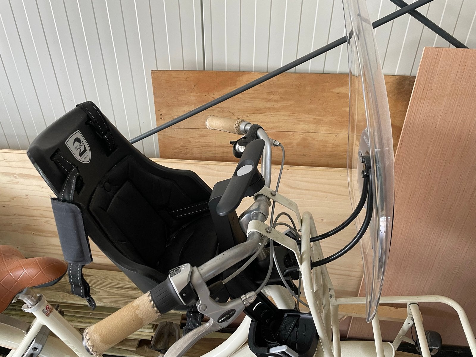 Bobike Fietsstoeltje met windscherm, Ophalen, Voorzitje, 0 t/m 13 kg, Gebruikt