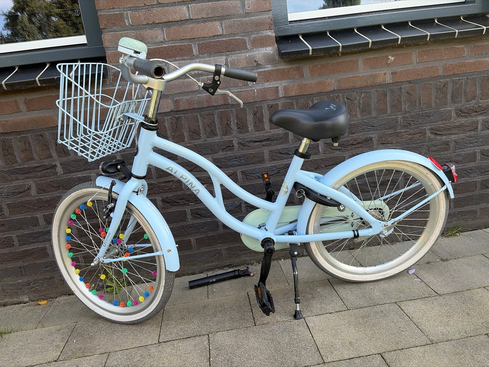 Alpina Ocean kinderfiets - Lichtblauw - 20 inch, Fietsen en Brommers, Ophalen, Terugtraprem, Gebruikt, Handrem