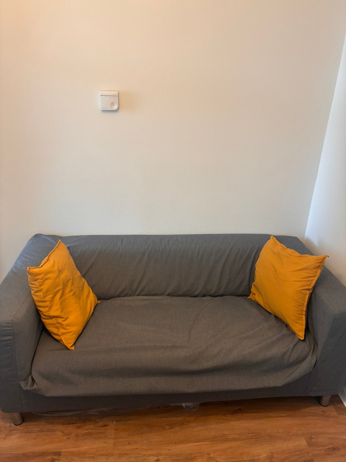 IKEA KLIPPAN 2-zitsbank — grijs, Ophalen of Verzenden, Gebruikt, Tweepersoons, 200 tot 250 cm