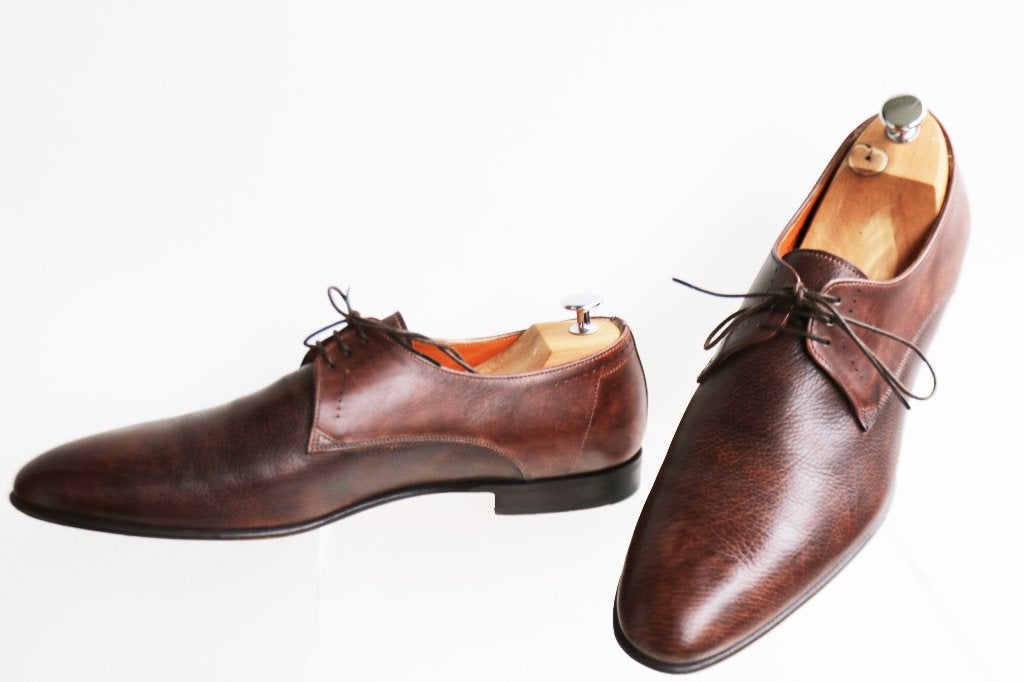 Weinig gedragen Santoni lace-up in maat 10.5 F = maat 45, Bruin, Ophalen of Verzenden, Zo goed als nieuw, Santoni