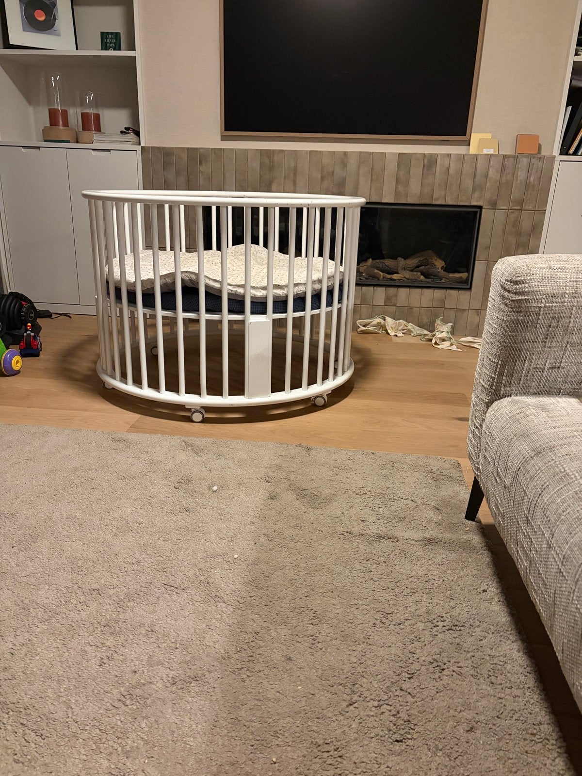 Bopita Ronde Box - Wit met Wieltjes, Kinderen en Baby's, Ophalen of Verzenden, Gebruikt, Rond, Wieltjes