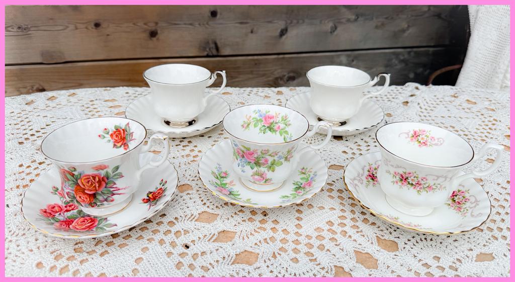 Brocante kopjes kop en schotel Royal Albert high tea servies, Antiek en Kunst, Antiek | Servies los, Ophalen of Verzenden