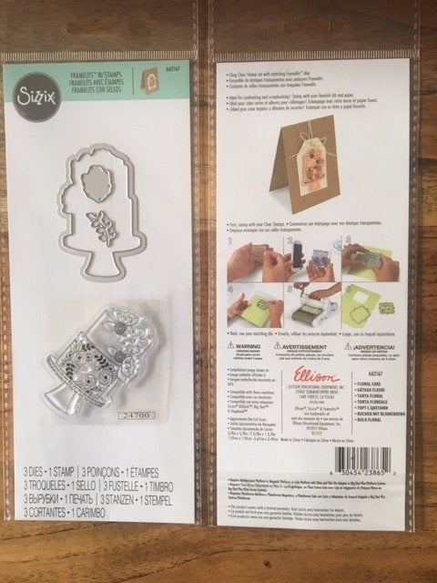 sizzix framelits mal set met stempel - floral cake 3pak., Ophalen of Verzenden, Nieuw, Frame of Mal, Sizzix