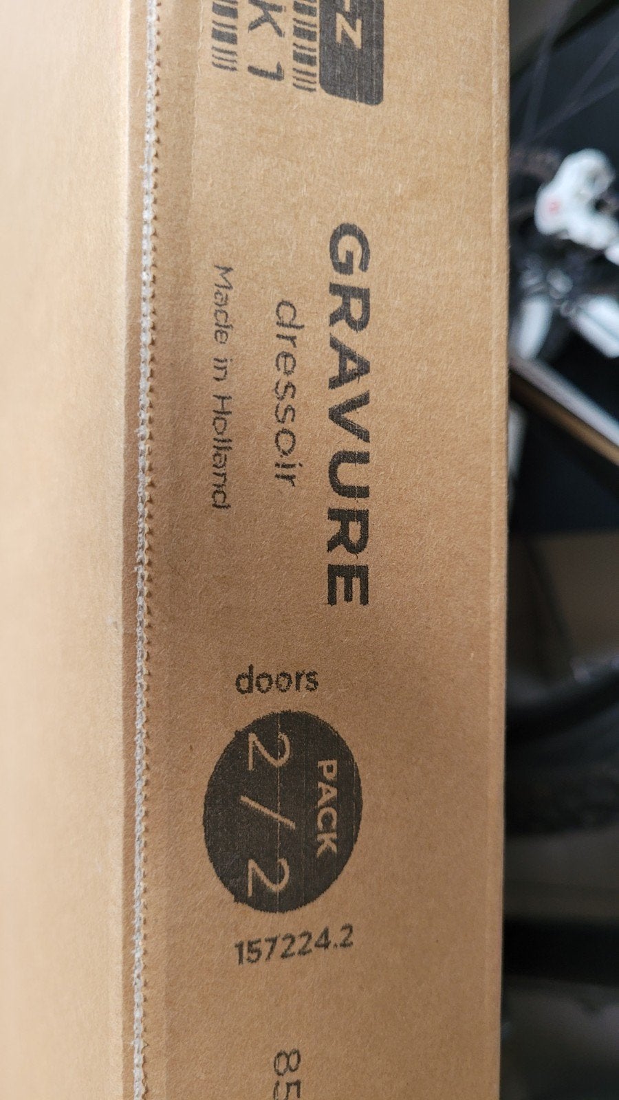 Nieuwe Woood Gravure dressoir deuren, zwart grenenhout, Ophalen, Nieuw, 50 tot 100 cm, Modern